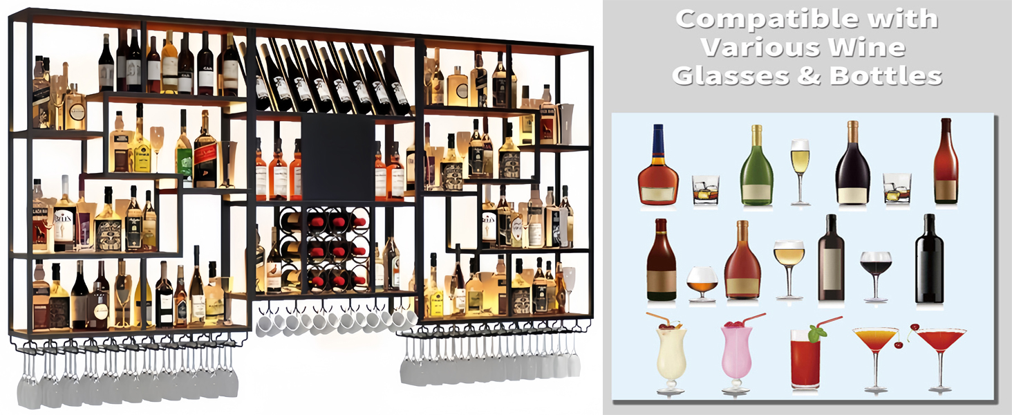 bar shelf for liquor bottles wall mounted