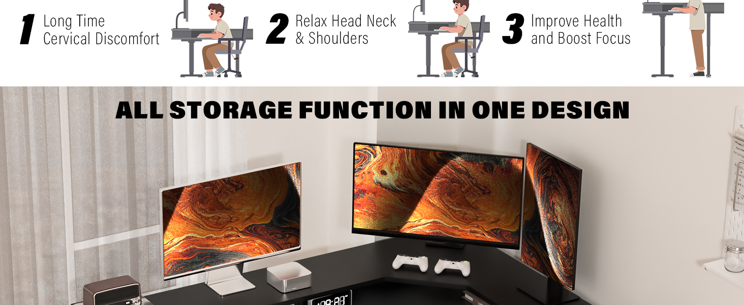 standing desk with drawers