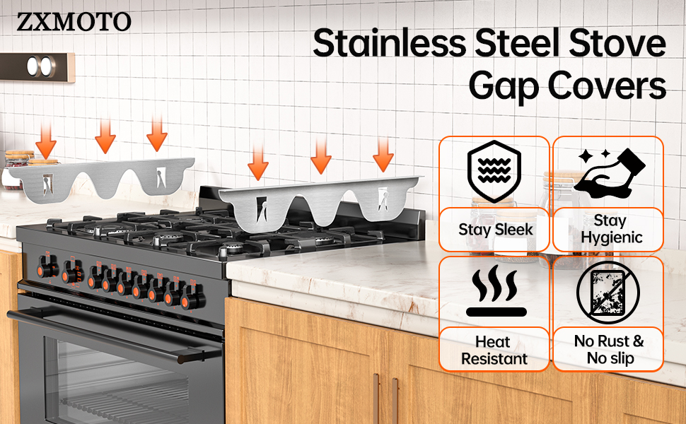 ZXMOTO Stove Gap Covers 2PCS Stainless Steel Stove Side