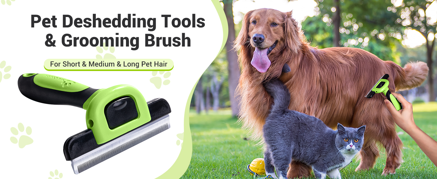 MIU COLOR Pet Grooming Brush, Deshedding Tool for Dogs
