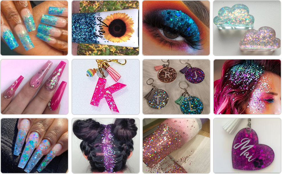 iridescent white fine glitter powder eyeshadow nail accessories for nail technician