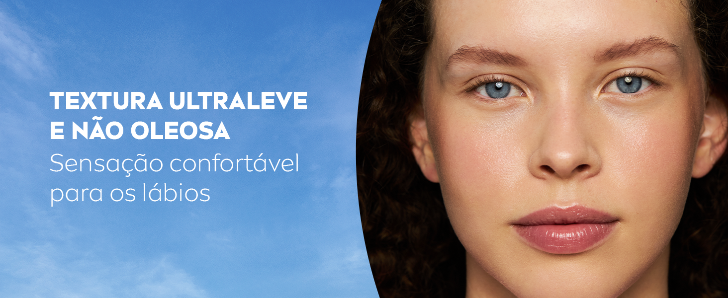 Textura ultraleve e não oleosa Sensação confortável para os lábios