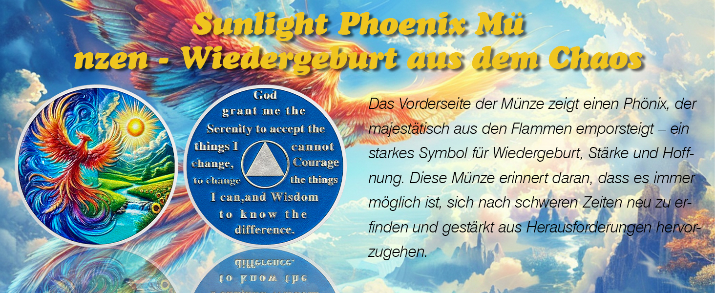Auf der Rückseite der Münze ist das berühmte Nüchternheitsgebet eingraviert