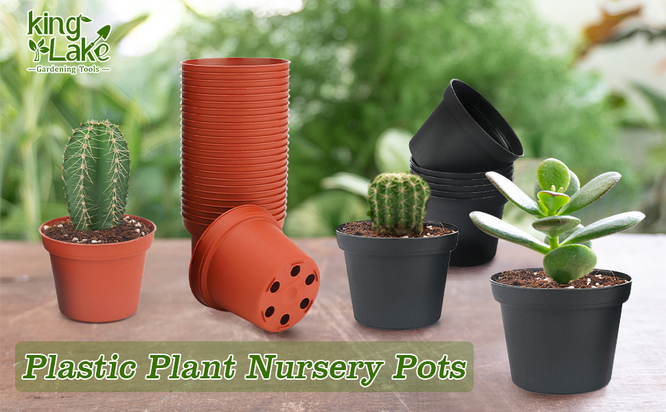 KINGLAKE 100 Pcs 3 Inch Plastic Nursery PotsSeed and