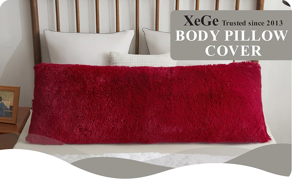 XeGe Soft Plush Body Pillow Cover, 21x54 Big Fluffy Body