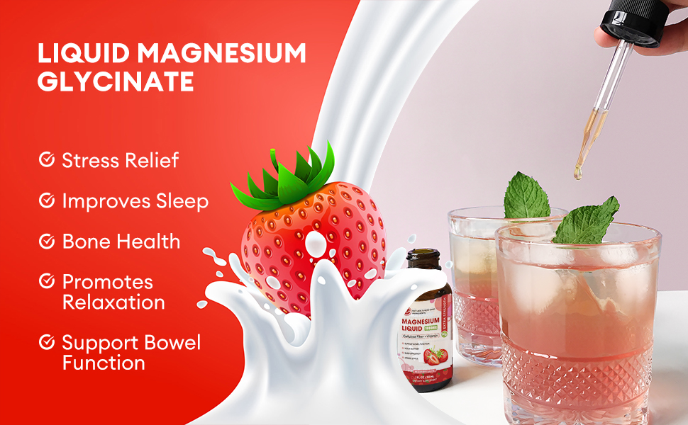 (3 Pack) Magnesium Glycinate Drops Magnesium Liquid