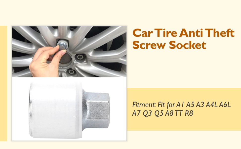 Car Tire Anti‑Theft Screw Socket F Model Automotive Wheel Lock Lug Nut