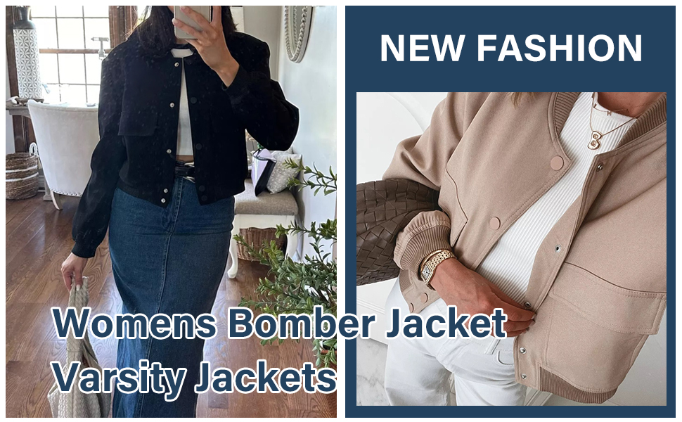 ジャケット・アウター amy B B Amazon.com: Amy Babe womens Cropped Bomber Jacket Button