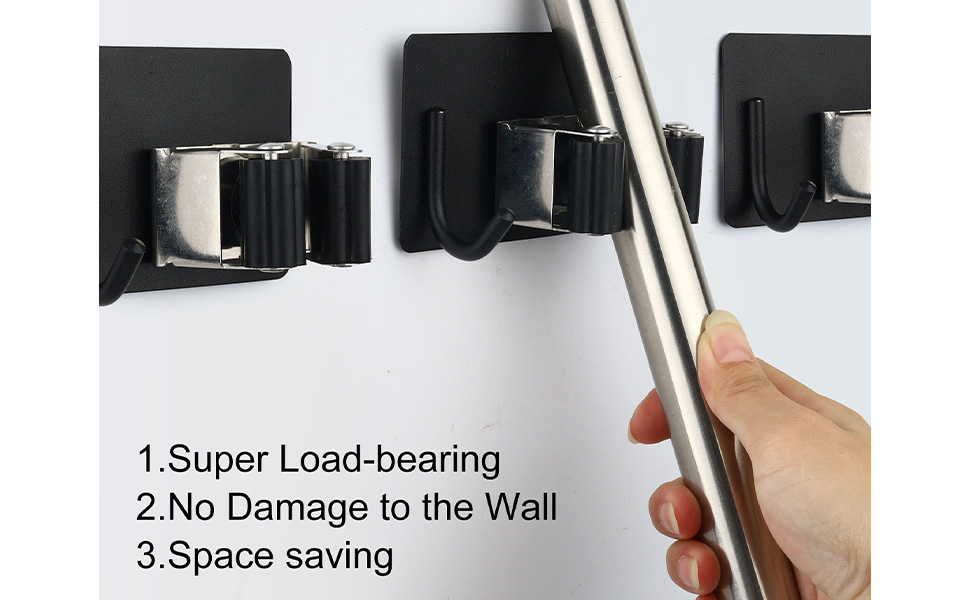 KWOKWEI 5PCS Broom and Mop Holder Wall Mount, Self Adhesive