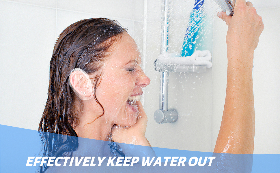 Comforer 200 Pack Disposable Ear Covers for Shower, Waterproof Plastic Ear