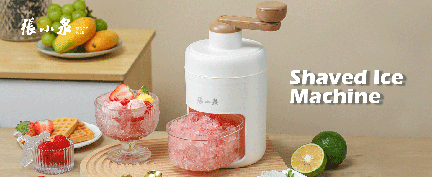 Snow Cone Machine Manual, Shaved Ice Maker Machine for Home, Ice Shaver Hand Crank