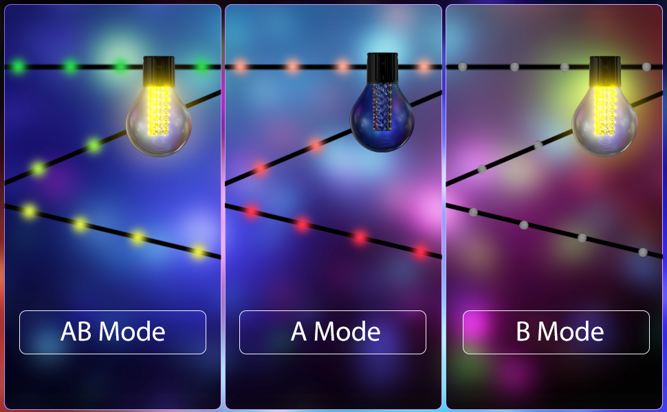 Patio Lights Color Changing Dimmable 50 Ft Smart String Lights Bluetooth APP & Remote Control