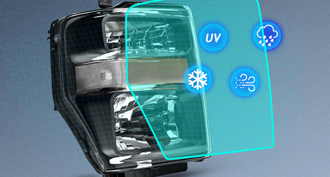 2008-2010 Ford F250 F350 F450 Super Duty Headlight Assembly Black Housing Clear Reflector Clear Lens