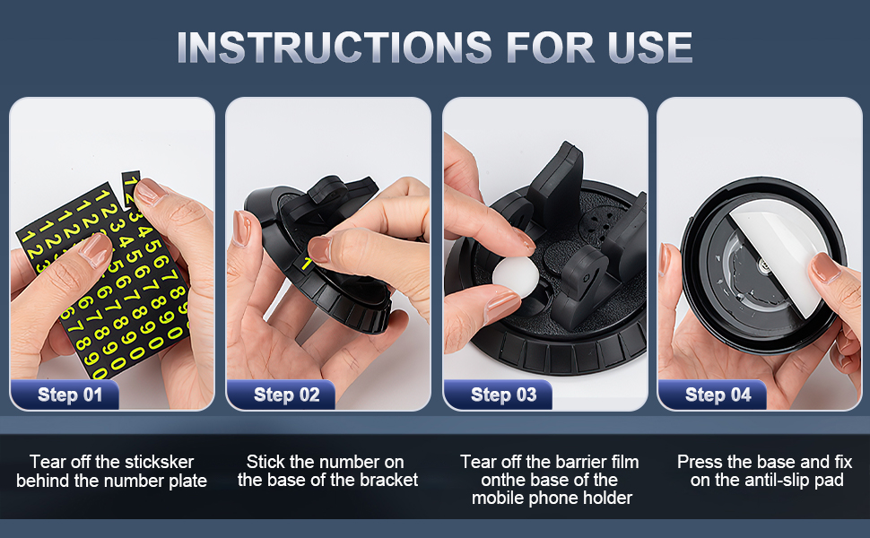 Car Anti-Slip Mat Phone Holder Installation Instructions.