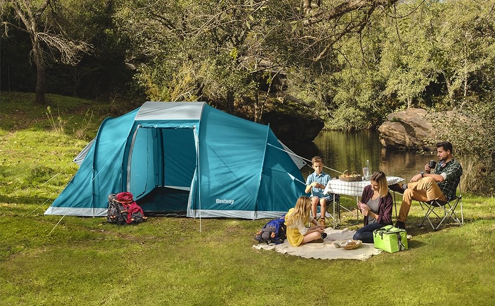 Amazon.co.jp: Bestway Family Ground 6 テント 6人用 キャンプ