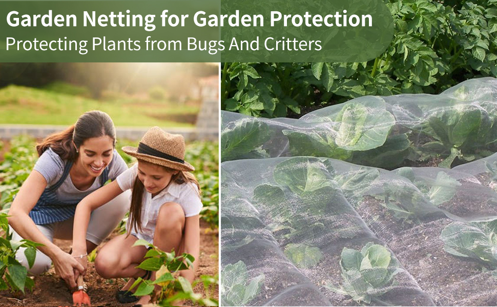 Garden Netting 10x50FT Ultra Fine Mesh, Insect Bug Barrier Bird Netting for Garden