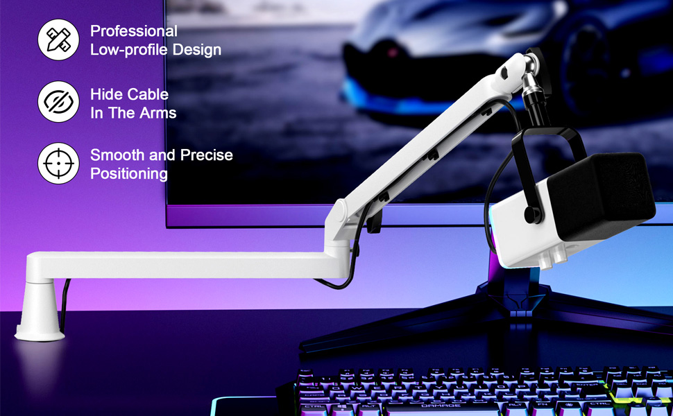 low profile boom arm