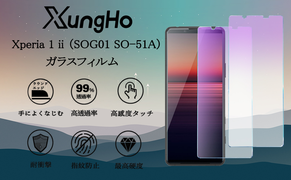 Amazon | 【ブルーライトカット】 Xperia 1 II 用 ガラス