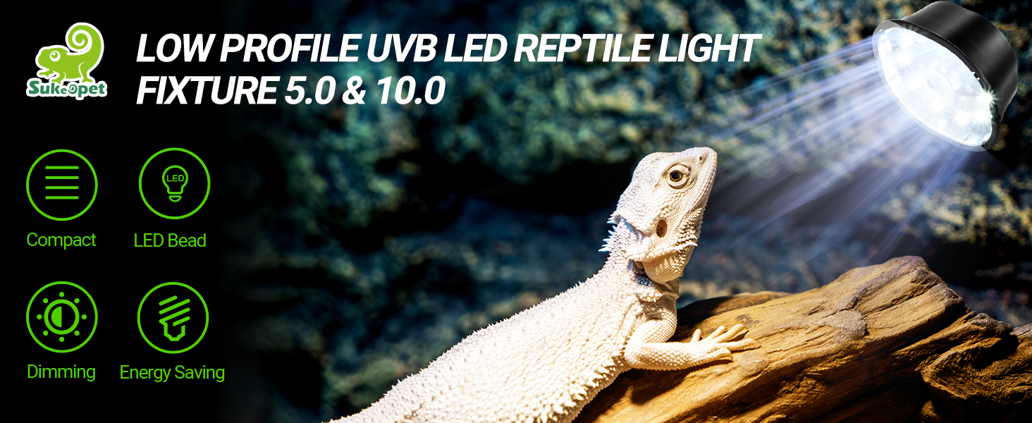 SUKEOPET UVB Reptile Light with Dimming