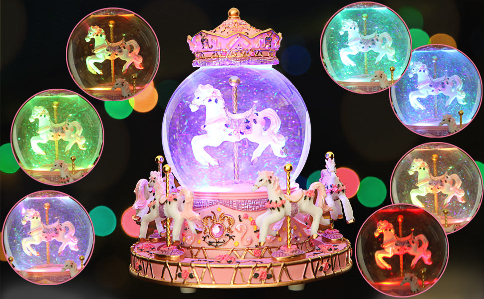 You are My Sunshine Music Box Christmas Carousel Horse