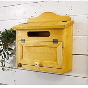 Amazon.co.jp: ポスト 横型 ナチュラル 37×14×36cm 木製扉