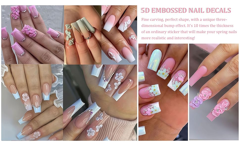 flower nail stickers