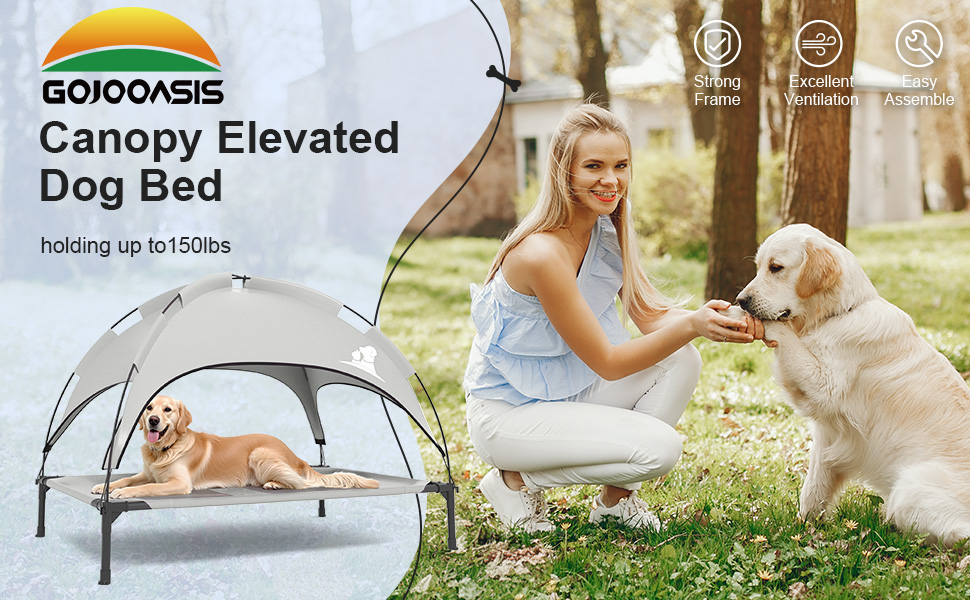 Outdoor Dog Bed with Canopy