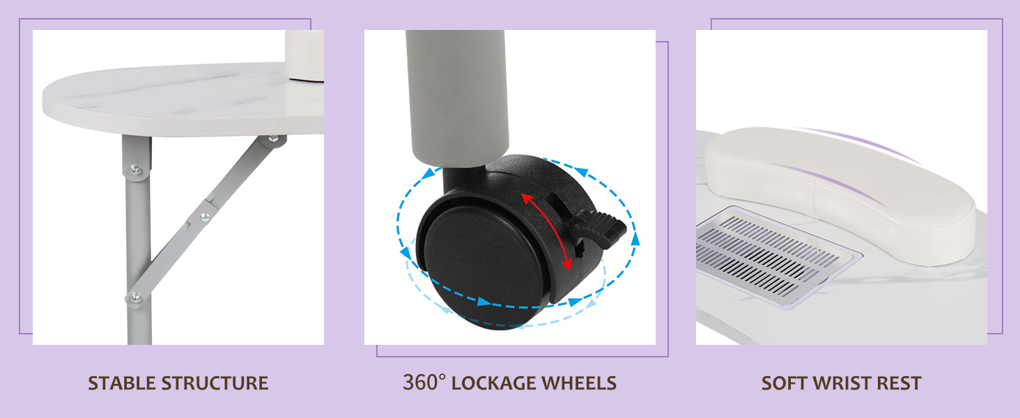 portable manicure table for technicians