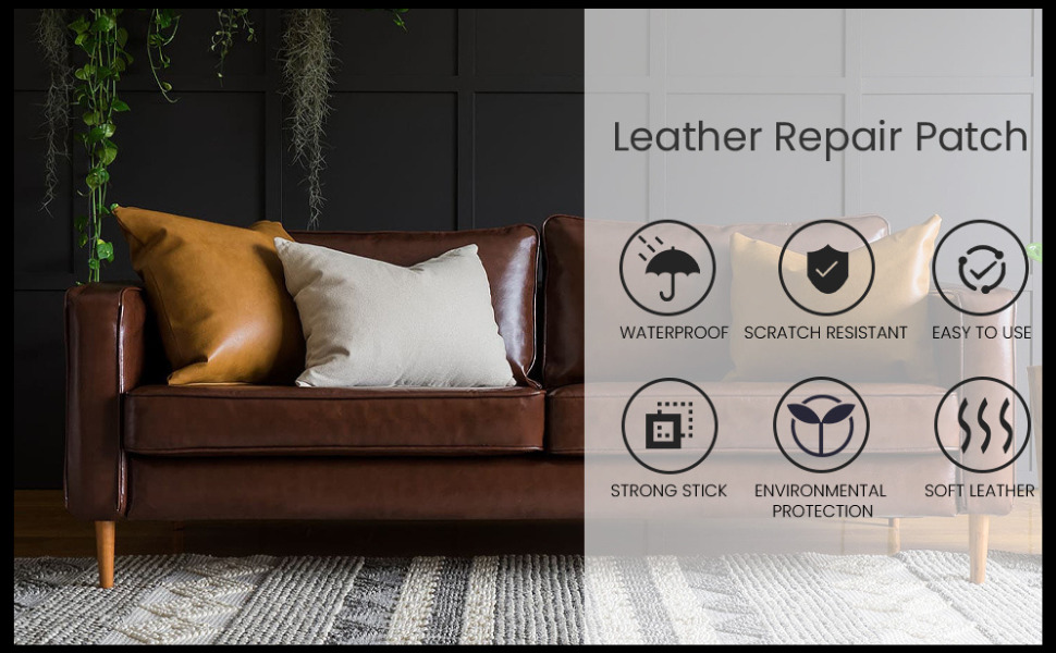Leather Repair Patch Durable Leather Sheet for Sofa, Couch, Furniture, Car Seats, Repair Tape