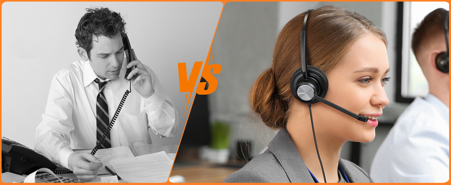 Office headset, Wired telephone headset, Work headset, call center headset,headset for telework