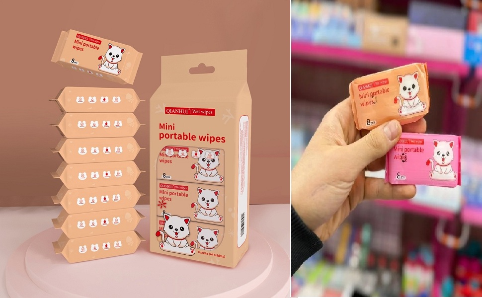 Mini Baby Wipes Disposable (Cat)