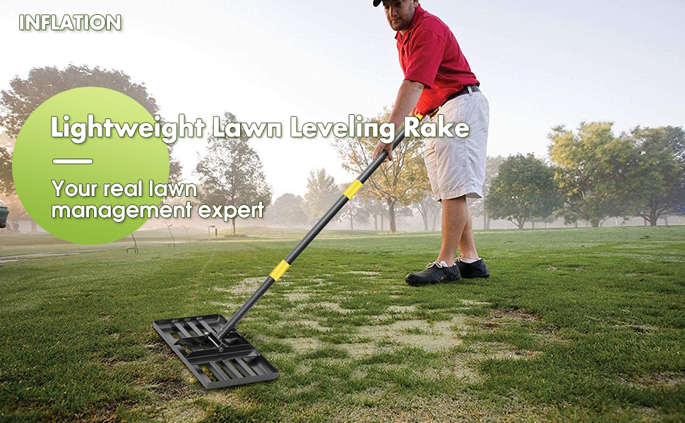 Lawn Leveling Rake,17"x10" Lawn Leveler Tool for Lawns