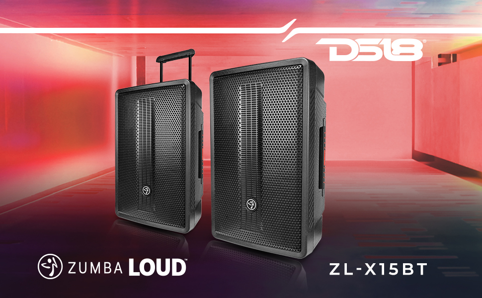 DS18 ZLX15BT Zumba Loud 15" Self Powered 2Way Loudspeaker