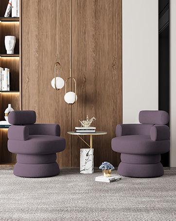 Dewhut Mid Century 360 Degree Swivel Cuddle Barrel Accent Sofa Chairs
