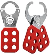 HiLKCO 2 Pack Lockout Tagout Steel Plastic Hasp 6 Hole Industry Safety Tool for Multiple Manageme...