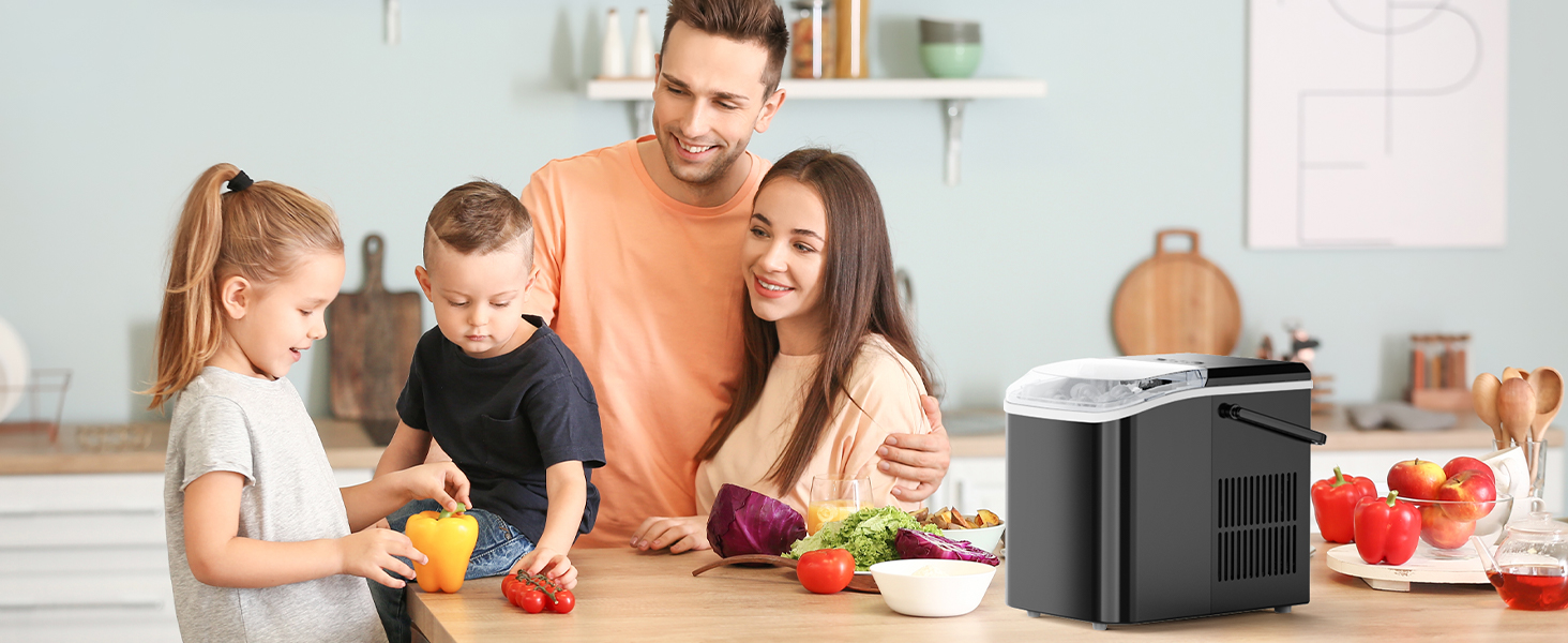 Sweetcrispy Portable Ice Maker Countertop, 9 Ice Cubes in 6