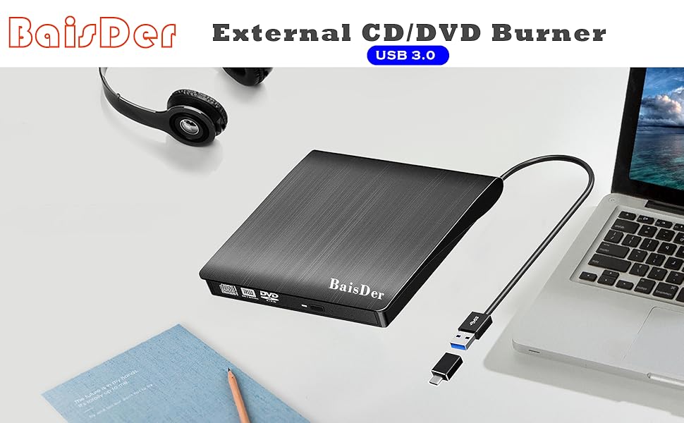 External DVD Drive for Laptop,BaisDer USB C CD/DVD Burner