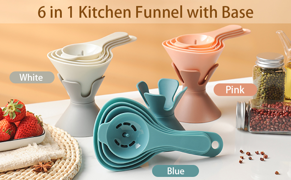 Yizocenguo Kitchen Funnel Set of 6, Funnels for Filling