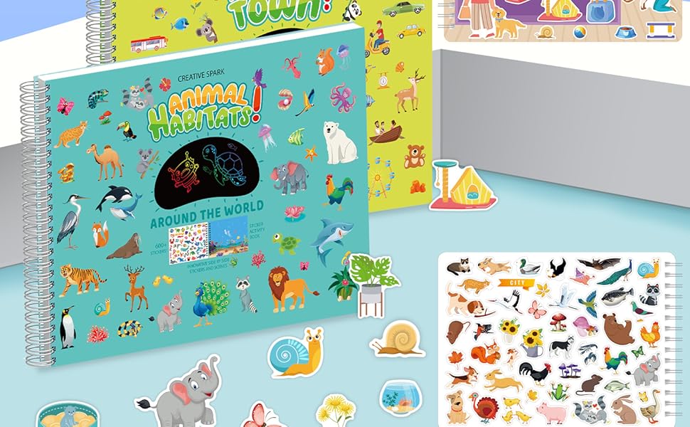 Sticker Books for Kids 24, (600+ Stickers & 14 Coloring