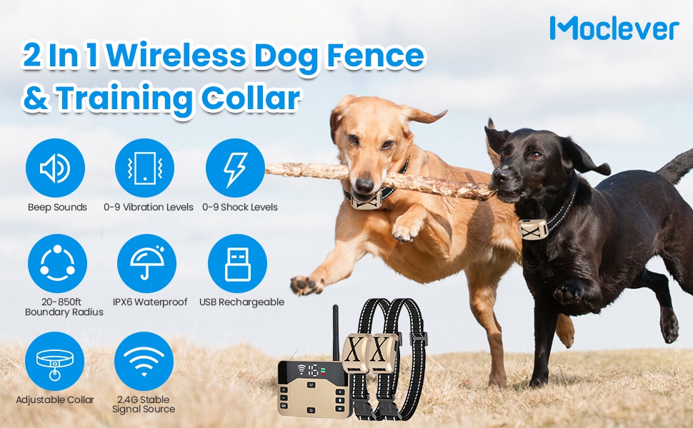 Moclever Wireless Electric Fence for Dogs