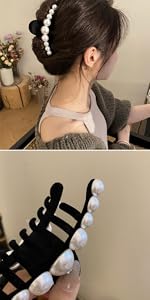 white pearl hair clips