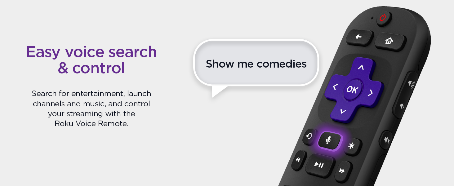 Roku Voice Remote (Official Manufacturer Product) for Roku Players - Roku Voice Remote Official For Roku Players And Roku Tvs