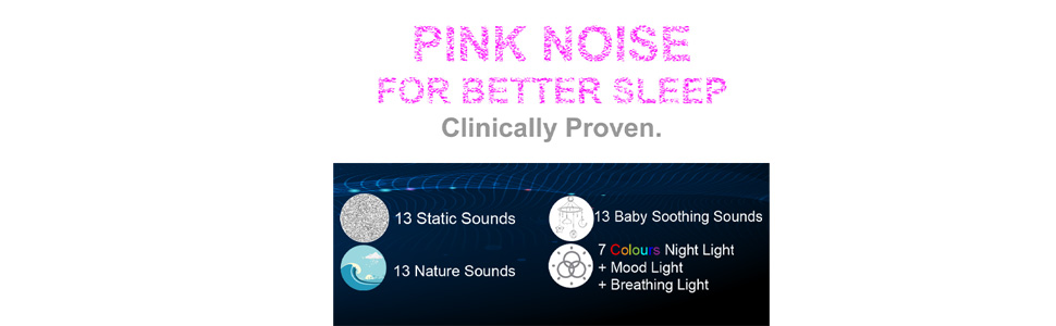 Pink noise for better sleep, Clinically proven.