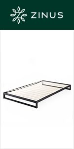 ⑦ ZINUS Heavy Duty スチールベッドフレーム シングル　ブラック Amazon｜ZINUS(ジヌス)| Heavy Duty スチールベットフレーム