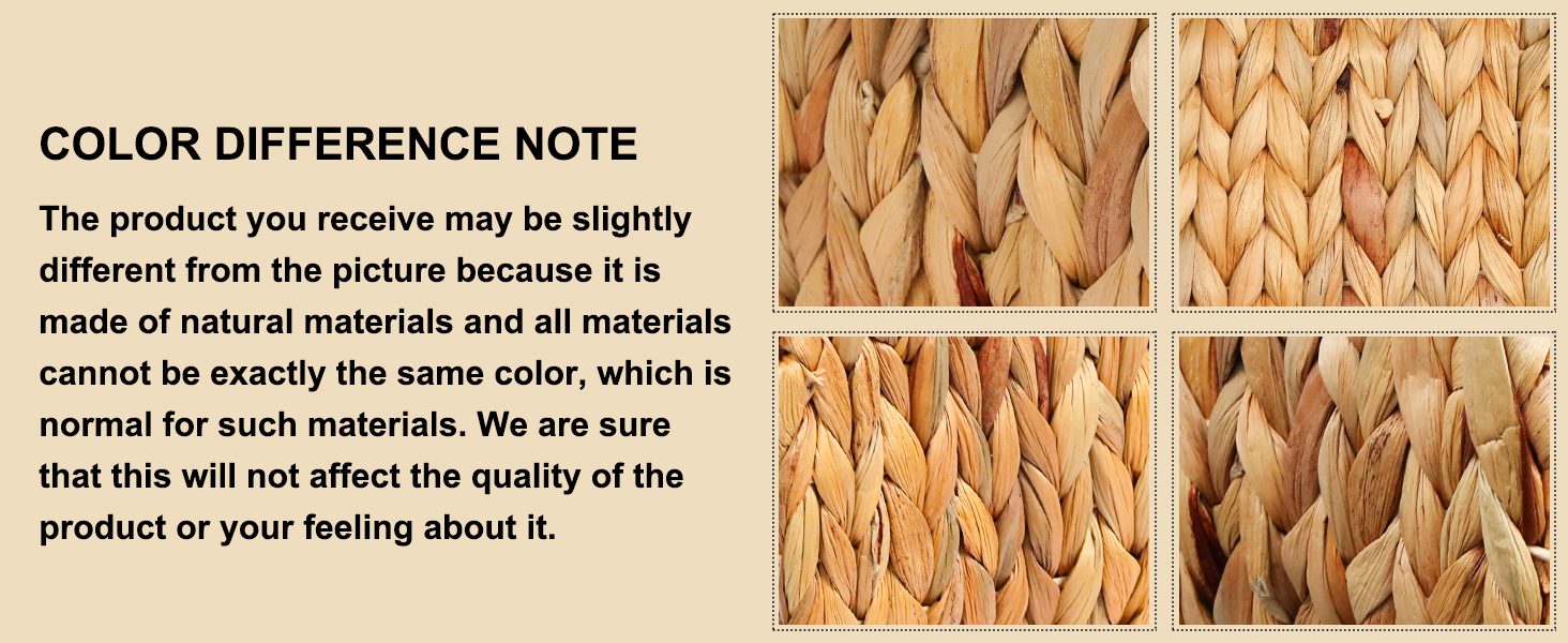 VILSSOVY Wicker Storage Basket, Hyacinth Storage Baskets