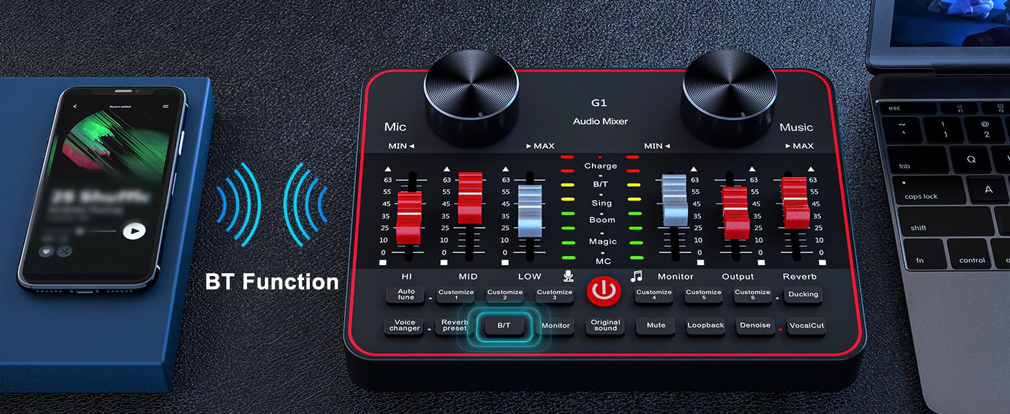 podcast microphone bundle  gaming audio mixer bluetooth mixer gaming soundboard