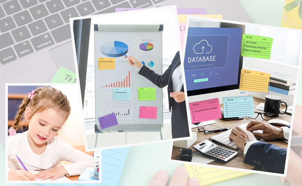 to Do List Self-Stick Notes, Sticky Notes 6 Pack Colorful to Do List Sticky Notepads Lined Post It Notes Daily Planner Sticky Notes Home School Office Supplies 300Sheets 12 6 pcs post it notes