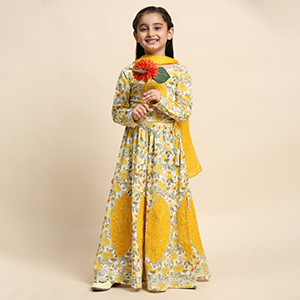 Girl Ethnic anarkali dress with dupatta
