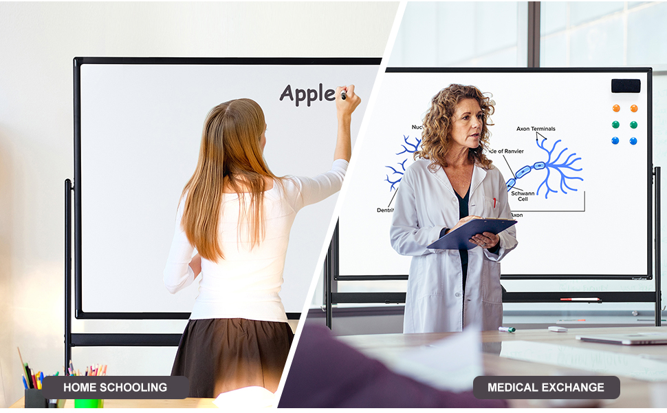 TANKEE White Board Height Adjustable 48 x 32 Mobile