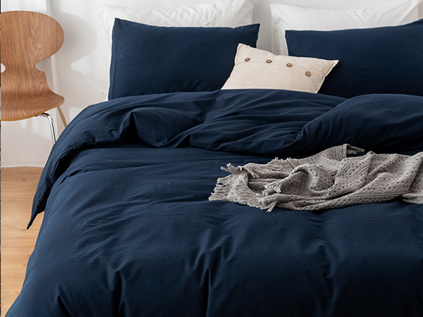 掛け布団カバー 3点セット 海外キングサイズ Navy(ネイビー・紺色系) Ⓣ Buy Navy Blue Duvet Cover Set - All Sizes — comfortbeddings-usa